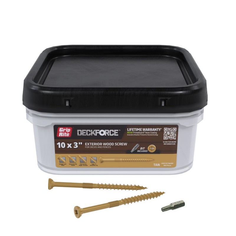 Grip-Rite DeckForce Exterior Wood Screws for Decks and Fences -