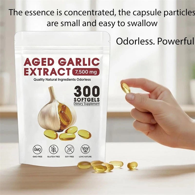 Elare Aged Garlic Extract, 300 Softgels, 7500mg Odorless | Heart