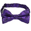 Alizeal Boys Classic Paisley Adjustable Pre-tied Bow Tie, Dark Purple