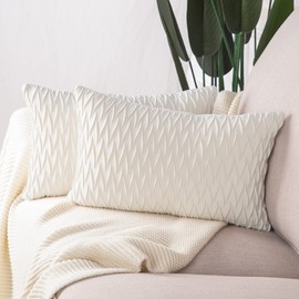 Madizz Soft Plush Velvet Decorative Luxury Style Cushion Covers for Sofa, Bedroom, Set of 2