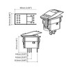 Garfour 12V5A Waterproof Blue LED Rocker Switch 5pin with Pattern