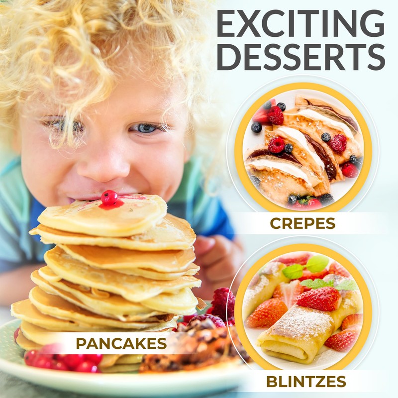 Crepe Maker Machine (Easy to Use), Pancake Griddle – Nonstick