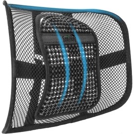 Samyoung Mesh Back Lumbar Support, Back Support Seat Cushion with Breathable Mesh for Office Chairs Car 12” x 16”