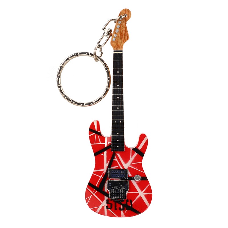 Guitar Keychain Portable Cute Mini Guitar Pendant Key Chain Ring