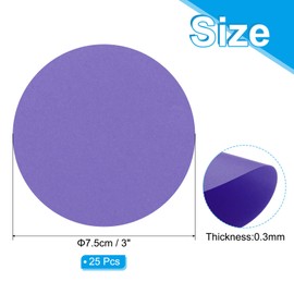 PATIKIL 3inch Circle Card Stock, 25Pcs Round Shape Cutouts Paper Thick Cardstock Coaster for DIY Craft Projects Classroom Bulletin Board Decor, Dark Purple