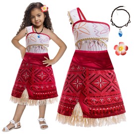 Btonai 2024 NEW Girls Princess Ocean Costume for Kids Adventure Dress Tassel Outfits with Necklace and Flower Clip