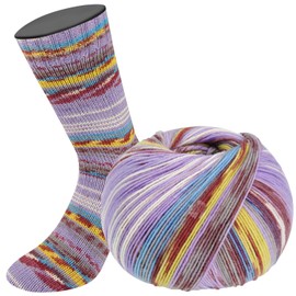 LANA GROSSA Meilenweit Seta, high-quality sock yarn with silk content, machine washable, hand knitting yarn, 55% virgin wool (merino), polyamide and silk, 100 g wool for knitting and crochet, 400 m