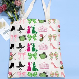 VAMSII Broadway Musical Merchandise Elphaba and Glinda Fans Tote Bag Broadway Lover Gift Broadway Musical Gift (CABadGoodWitchTote)