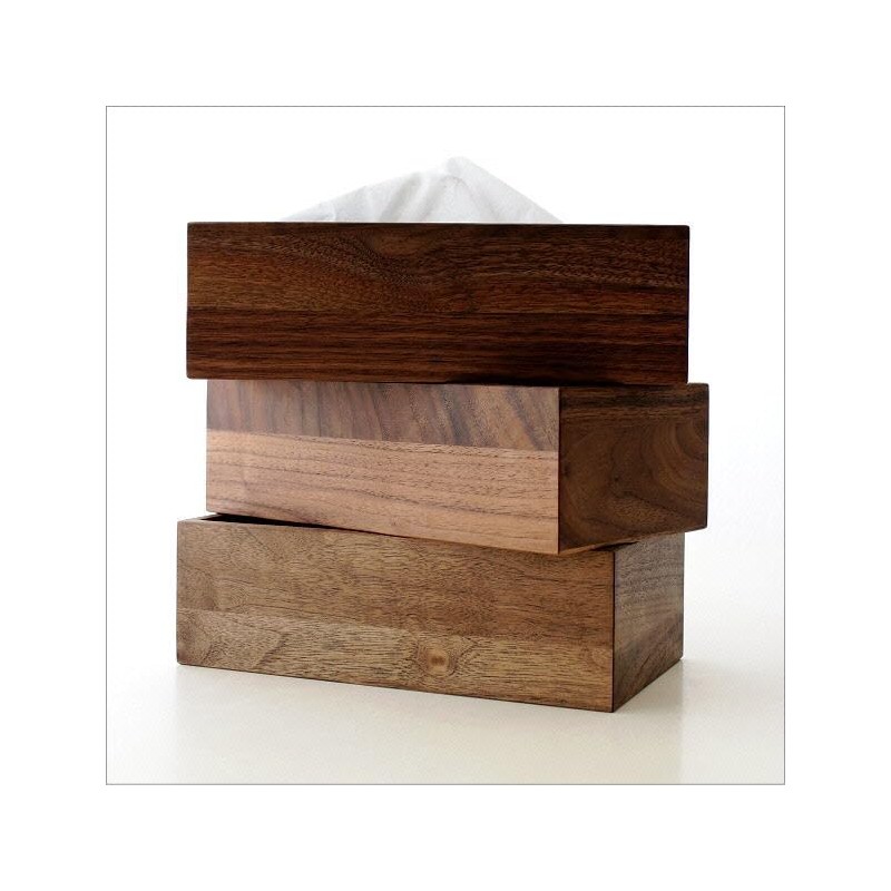 Tissue Case Wood Walnut Wood Grain Solid Natural Wood Tissue