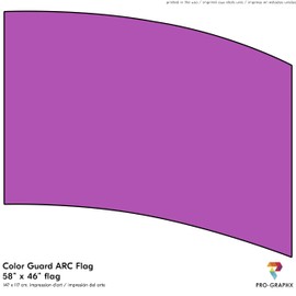 Pro-Graphx PRACTICE FLAG Color Guard Flag For Marching Band Color Guard Flag Pole, Curved Rectangle Indoor Winter Competition, Colorguard Performance ARC Flag, Polyester Silk - (BERRY)