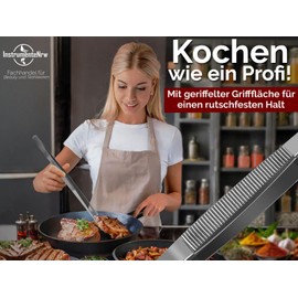 Professional Barbecue Tongs Set Cooking Tongs Set of 3 Small Medium Long Stainless Steel Kitchen Tool Roasting Tongs Straight and Curved Precise Tips with Internal Teeth