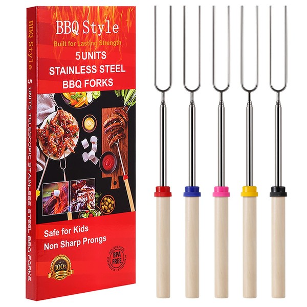 Marshmallow Roasting Sticks, Telescoping Smores Sticks for Open Fire Pit,