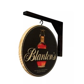 Blanton's Bourbon Pub Sign - Blanton's 12 in. diam.  2 sided wall sign - bracket included