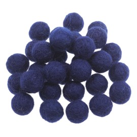 Zasy 20mm Needle Felt Wool Balls Felt Pom Pom Beads DIY Accessories Garlands 30pcs (Navy)