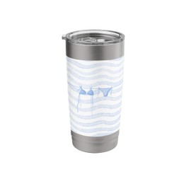 Preppy Bikini in Light Blue - Summer Seaside Aesthetic Stainless Steel Insulated Tumbler