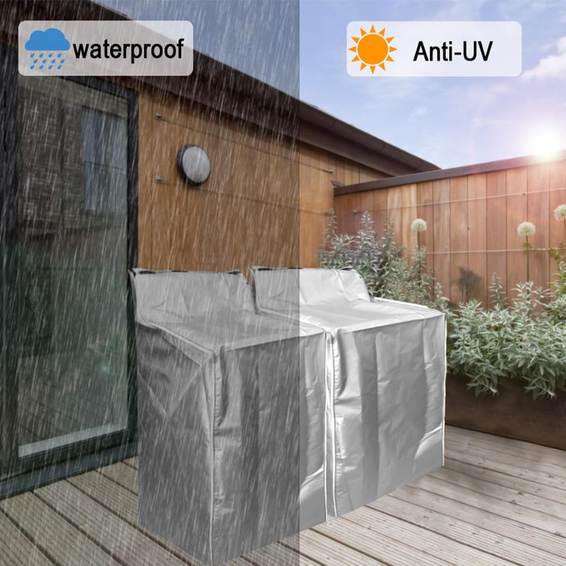 MRPAPA 2Pack Washing Machine Covers，Waterproof Dustproof Laundry Dryer Protect Cover,
