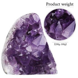 dssmboom Natural Amethyst Crystal Cluster Sample for Meditation Chakra Balancing, Irregular Coarse Stone Geode Quartz Home Decoration for Wealth & Happiness, 200-300 g