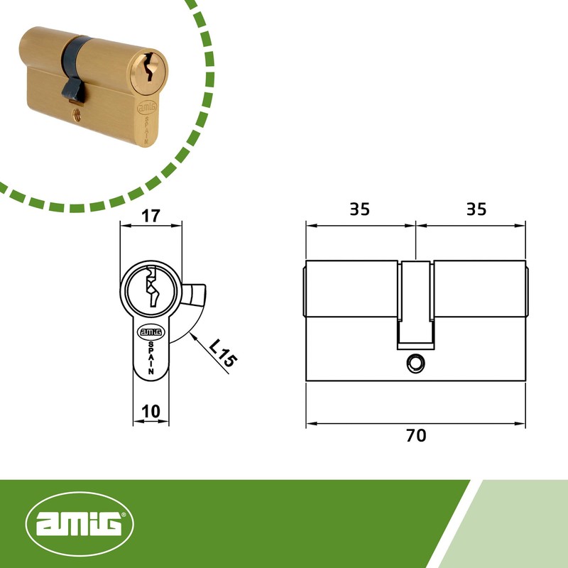 Amig - Security Cylinder | Door Lock | Double Clutch