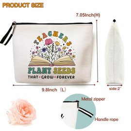 OUZ Teacher Gifts,Teacher Appreciation Gifts for Women, Birthday Gift for Teacher, Thank You Gift Teacher, Graduation Party Makeup Bag Gift, Makeup Zipper Pouch (PLANT SEEDS THAT GROW FOREVER)