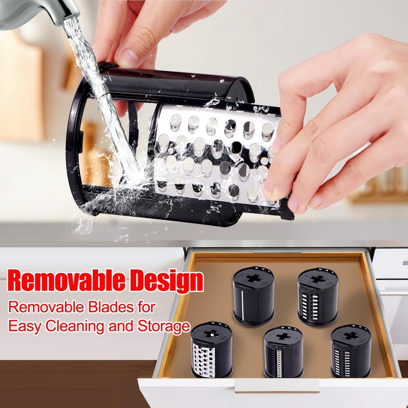 Slicer & Shredder Grater Attachment Compatible with KitchenAid Stand Mixer,