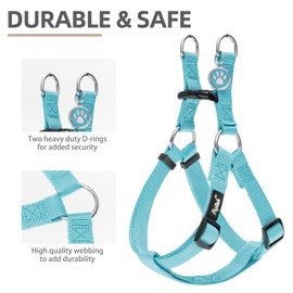 PUPTECK No Pull Dog Harness Soft Adjustable Basic Nylon Step in Puppy Vest Outdoor Walking with ID Tag Medium