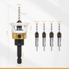 UNOSEKS Countersink with Depth Stop, 6-Piece Countersink Drill Bit Set,
