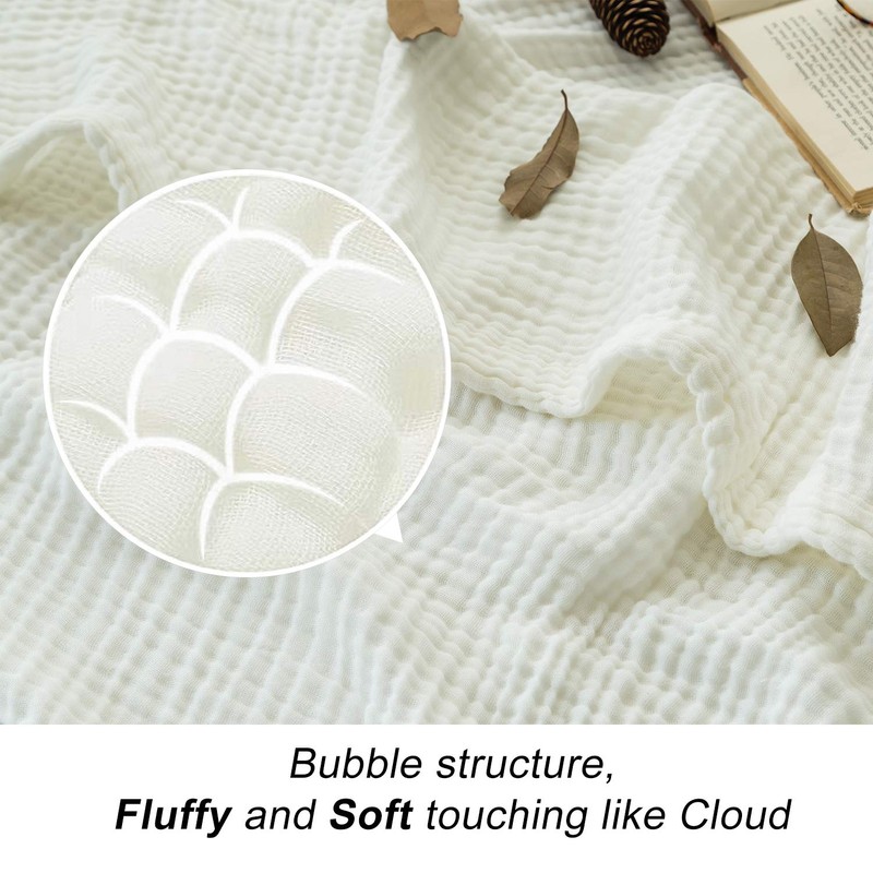 EMME Cotton Muslin Queen Blanket Bed Layering Bedspread Coverlet Breathable