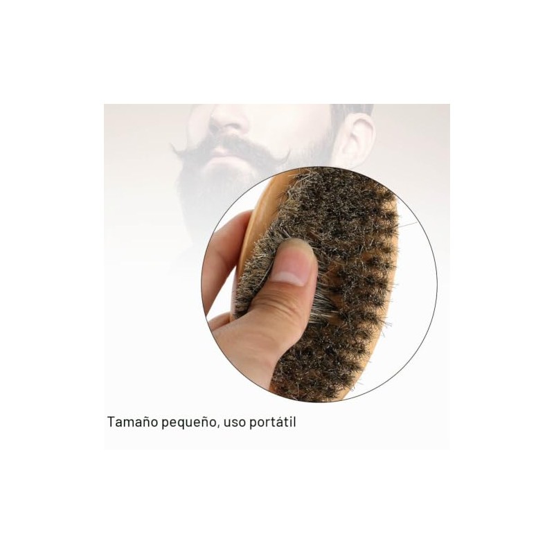 Set de cepillo y peine de barba de cerdas naturales