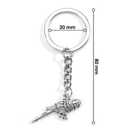 Gallkeat Bird Keyring, Parrot Pendant, Silver, Metal, Car Keyring, Bag Charms Gift Idea