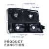 G-PLUS Headlights Assembly, Compatible with 2003 2004 2005 2006 Chevy