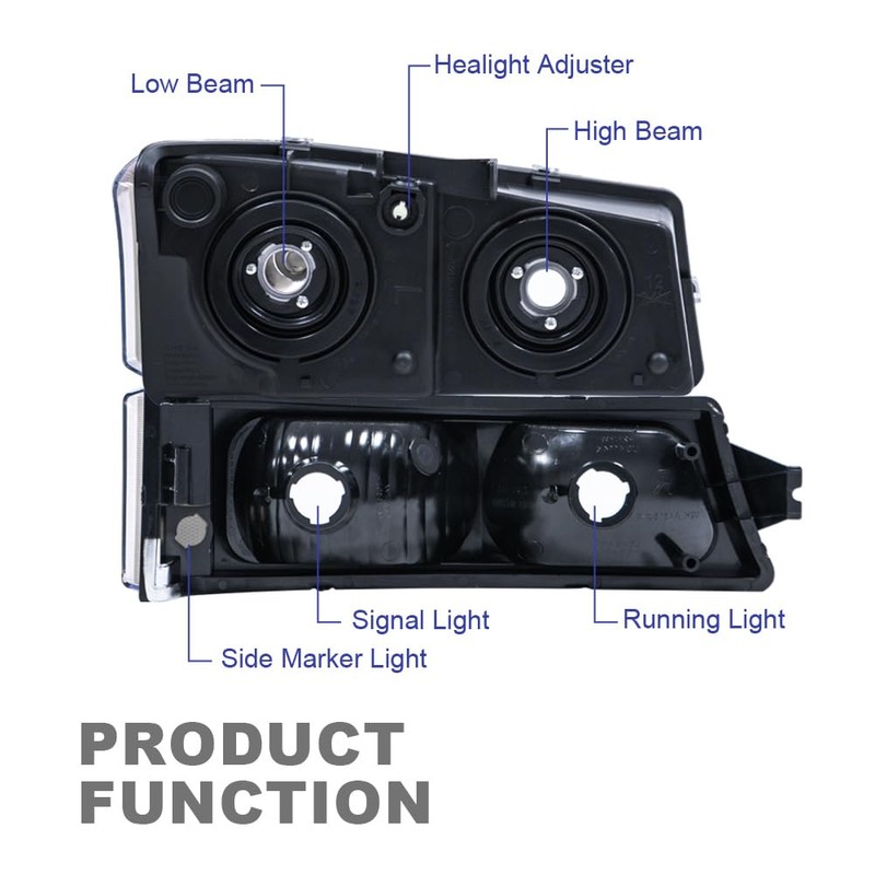 G-PLUS Headlights Assembly, Compatible with 2003 2004 2005 2006 Chevy