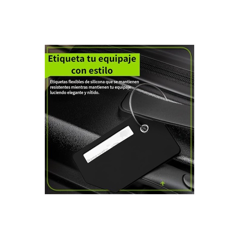 Timotech Set de 4 Etiquetas de Silicona para Equipaje, Etiquetas