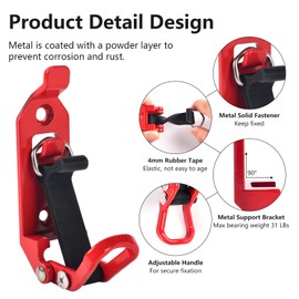 2 Pack Shovel Mount for Roof Rack Heavy Duty Metal Rubber Clamps Shovel Holder Wall Mounting Brackets Quick Release Axe Holder for Car Truck Boats Fit 0.67" to 1.57" Diameter Tools