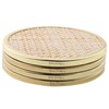 Lilly Pulitzer Gold and Raffia Coasters for Drinks with Holder,
