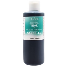 LorAnn Teal Liquid Gel Color, 4 ounce squeeze bottle