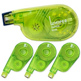 Plus Correction Tape Whiter Switch 4mm Limited Light Green 1pc + 3 Pack Replacement Tape