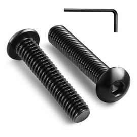 Pack of 20 M5 x 30 mm Rounded Head Screws Hexagon Socket Button Head Screws Stainless Steel A2 Screws Black with Allen Key