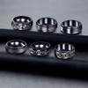 LOWNOUR Fidget Rings for Anxiety 6pcs Stainless Steel Rings for