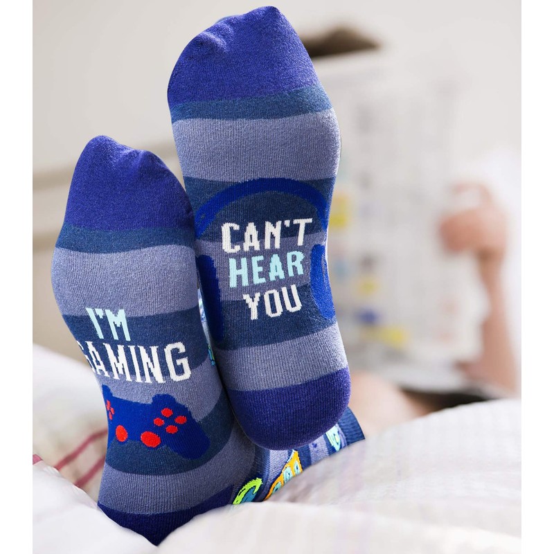 PanPacSight Gaming Socks for Men, Fun Mid-Calf Socks with Game