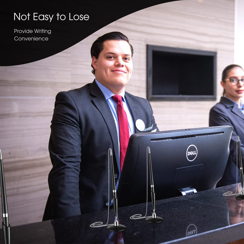 Zonon 12 Pieces Secure Pen with Chain Security Pen Holder