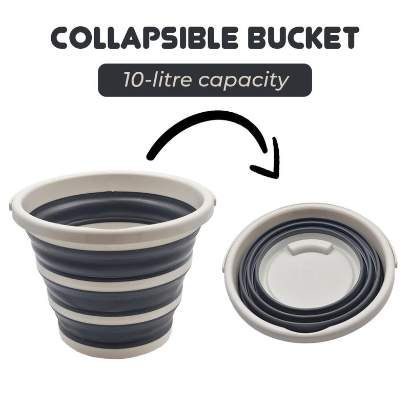 Collapsible Bucket 10L – Portable Foldable Camping & Festival Bucket