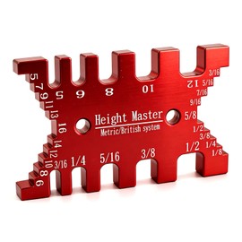 Uadme Depth Gauge Router, High Precision Wood Milling Height Gauge Aluminium Alloy Inch & Metric Marking Gauge for Carpenters Groove Milling, Easy to Produce Multiple Precise Dovetail Connector