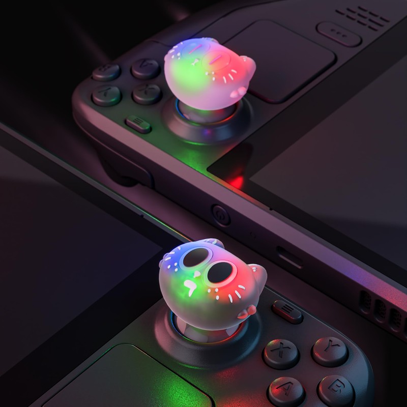 PlayVital Cute Illuminated LED Thumbstick Grips for Steam Deck OLED