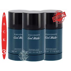 3 X COOL WATER by Davidoff for Men 2.4 oz 70 g DEODORANT STICK NEW (PACK OF 3)