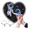Pulsera Parejas Imán Astronauta Brilla Oscuridad Gris Ajustable AKELIN
