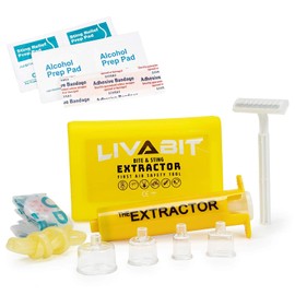 LIVABIT Dual Pack First Response Safety Tool Emergency Kit 4 Gauge Extractor Pump + Bonus CPR Face Shield 2PK