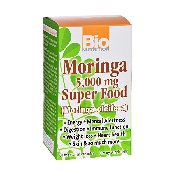 Bio Nutrition, Moringa Super Food, 5,000 mg, 60 Vegetable Capsules Pack of 1