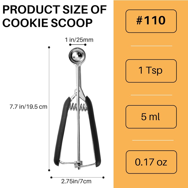 JUNADAEL J Mini Cookie Scoop, Extra Small,1 Tsp Cookie Dough