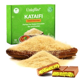 UNIQBITE Kataifi Pastry, 1.1lb (500g), Shredded Fillo Dough for Dubai Chocolate Bar Pistachio | Phyllo Dough Kadayif Knafeh