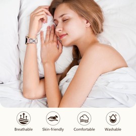 Mastten 18mm Fabric Elastic Magnetic Watch Strap Compatible with Garmin Vivoactive 4s Strap - Venu 3S Venu 2S Band, Soft Nylon Quick Release Braided Watch Straps for Women Men, Lucky